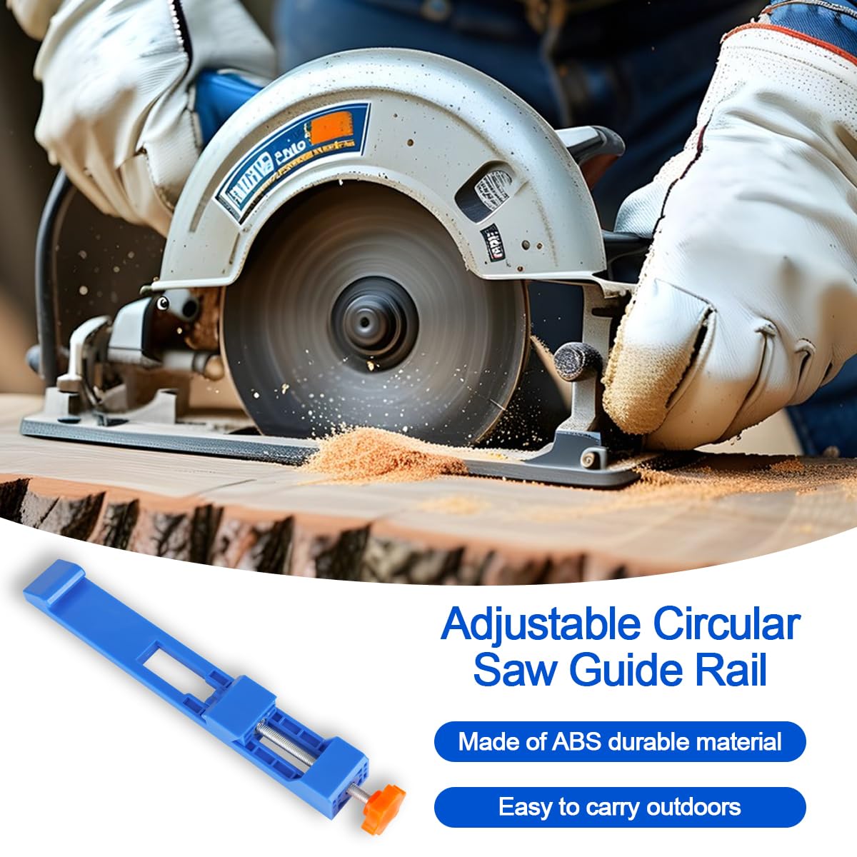 DMJJSD Circular Saw Guide Rail, Adjustable Cutting Machine Base Guide, Track Saw Circular Saw Guide - Image 3
