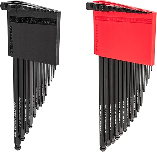 Miniatura 2 de TEKTON Juego de llaves en L hexagonales de extremo de bola de brazo corto con soporte, 28 piezas (0.050-38 pulgadas, 0.051-0.394 in)  KLX91312