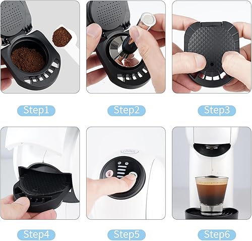 Miniatura 4 de FOXNSK Reusable Capsule Adapter for Dolce Gusto, Refillable Coffee Capsule Adapter Coffee Capsules Converter Support Fill Coffee Powder Compatiable