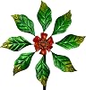 Glow-in-Dark Metal Wind Spinner for Yard and Garden, Outdoor Luminous Wind Spinners Yard Art Garden Decor 13.4 W x 47 H Orange