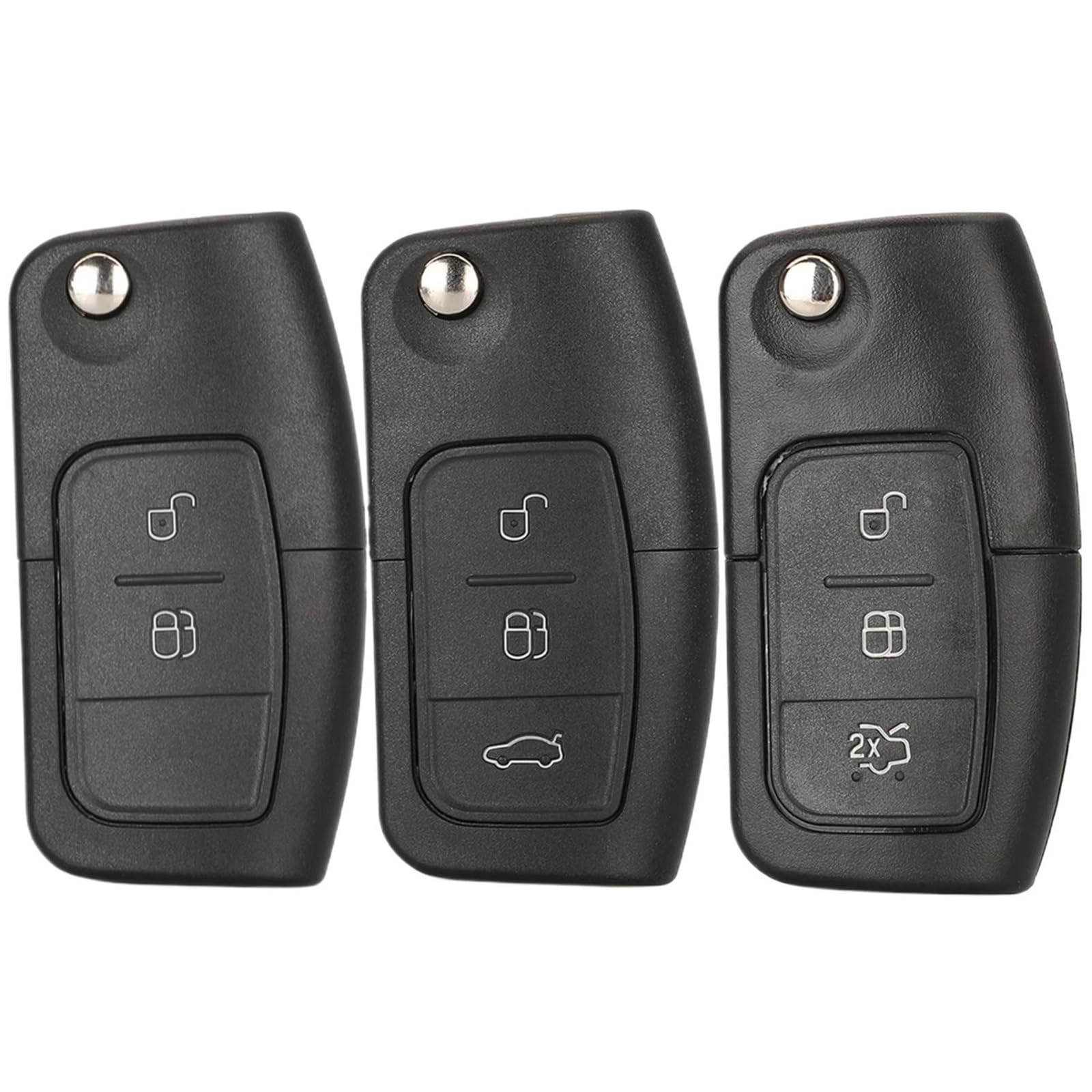 Compatible Con Ford Para Fiesta 2008 2009 2010 2011 2012 2013 2014 2015 2016 2017 2 3 Botones Carcasa De Llave A Distancia Abatible Fo21 HU101 Sin Cortar(3 Buttons b Fo21)