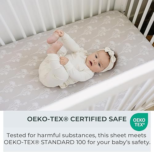 Vista 5 de Pobibaby - Paquete de 2 sábanas ajustadas prémium Pack N Play para paquete estándar y juegos y mini cunas - Tejido de jersey ultrasuave, elegante