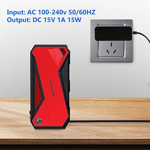 Miniatura 5 de Cargador de arranque de coche - Adaptador de fuente de alimentación de 15 V 1 A con cable de carga para potenciadores de batería automáticos Peak