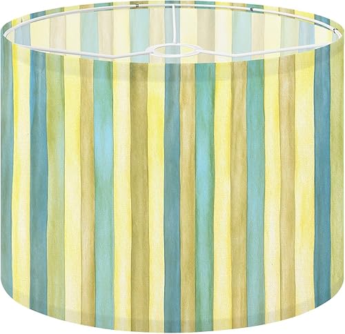 Miniatura 26 de Drum Lamp Shade Retro 70s sunset abstract rainbow stripe wave groovy Lampshade for Floor Lamps Table Lamps Pendant Light 13"x10" Replacement Linen
