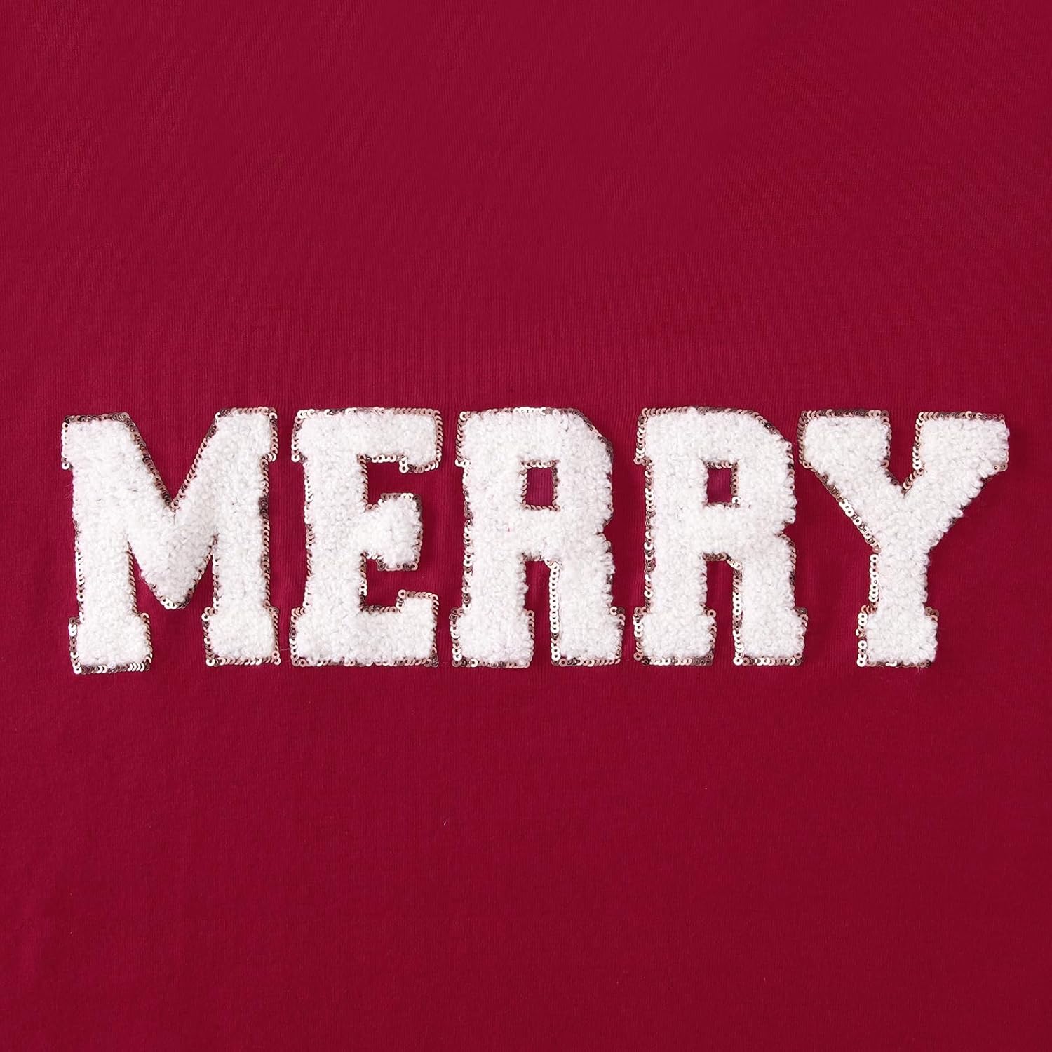Women Merry Christmas Shirt Glitter Patch Long Sleeve Tunic Top Xmas Holiday Tshirt Dress Blouse Outfit with Pocket - Image 6