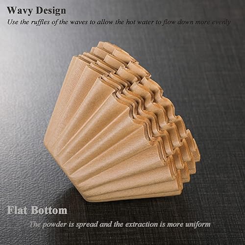 Miniatura 6 de Filtros de café, 100 unidades, desechables, naturales, sin blanquear, filtro plisado de repuesto para café en miniatura, cafetera pequeña, cafetera