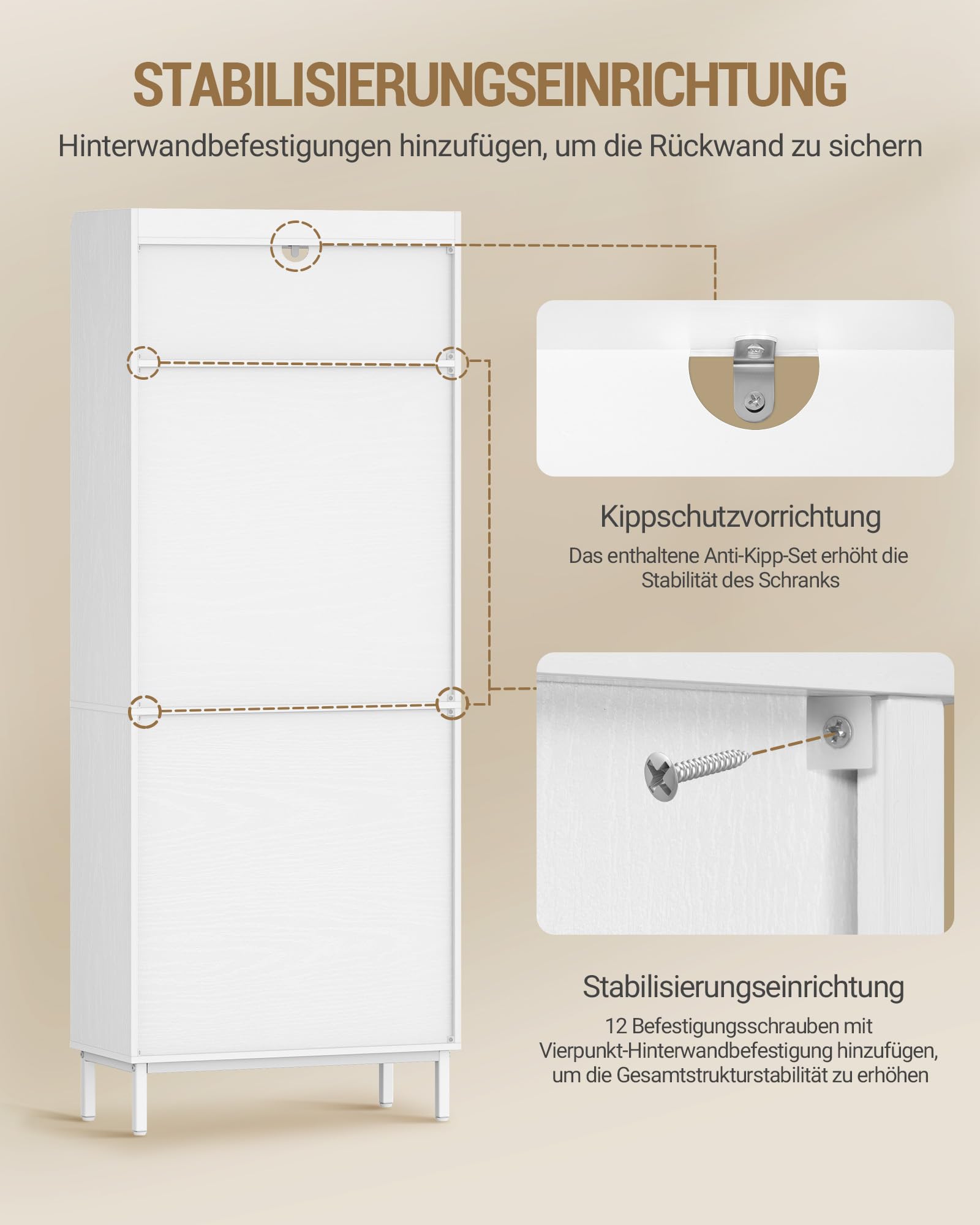 Hzuaneri Badezimmerschrank mit 4 Türen und 1 offener Bereich | Badschrank mit Verstellbare Ablage, Aufbewahrungsschrank, Badezimmer, Wohnzimmer, 30 x 60 x 160 cm, Weiß SC45713W
