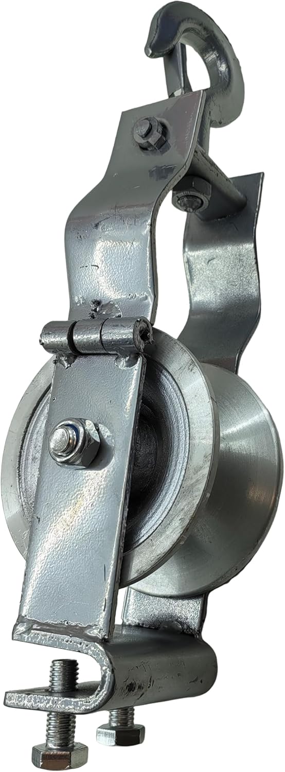 Heavy-Duty Cable Pulley for the Installation Power, Ethernet, and Fiber Optic Cables, All-Metal Construction, Carbon Steel Frame, 4.4" Aluminum Alloy Wheel, Suspension/Base Mounting - Image 4