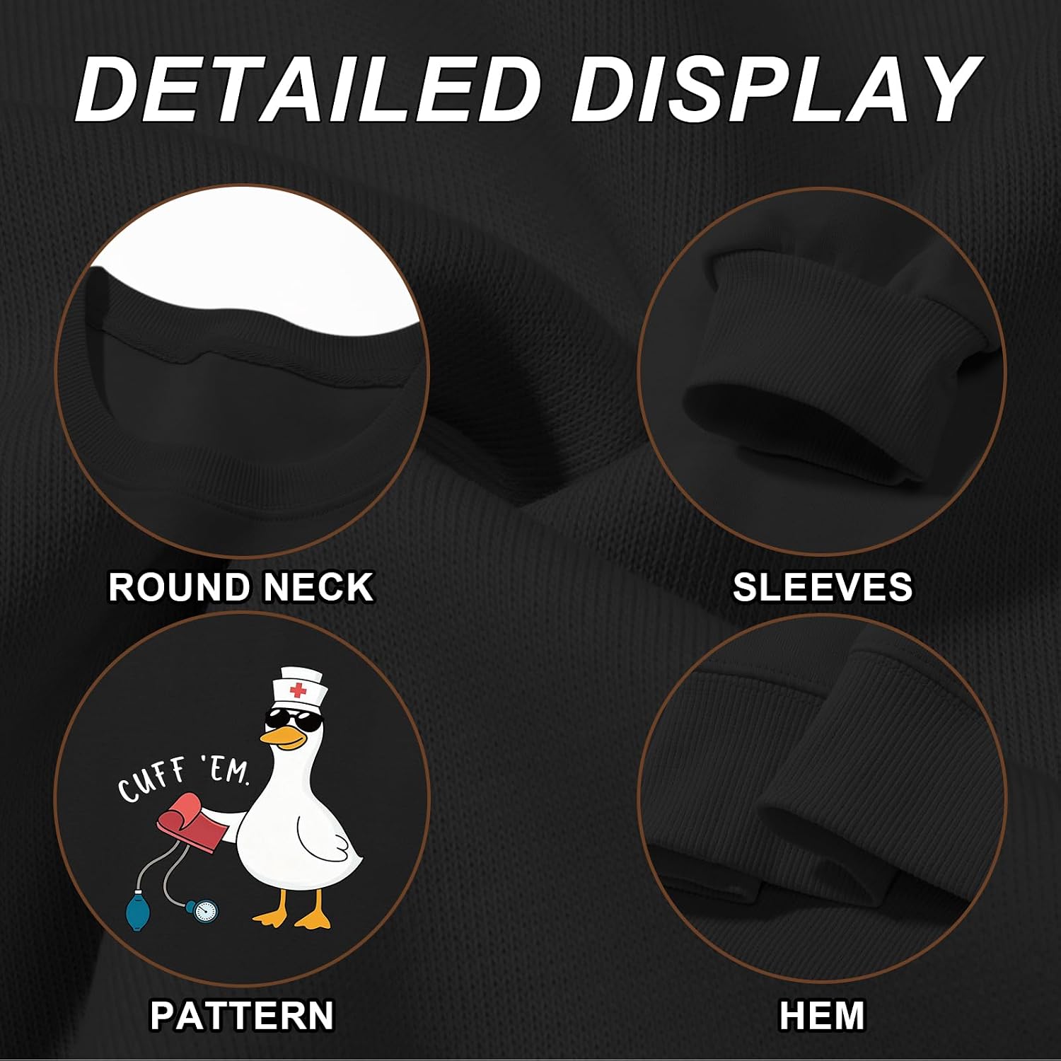Silly Goose Nurse Sweatshirt Graphic Funny Sweatshirts for Women Cute Long Sleeve Pullover Crew Neck Tops