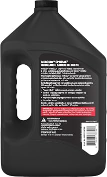 Mercury Optimax 2-Stroke Performance DFI Synthetic Blend Marine Engine Oil, 1 Gallon 8M0229798
