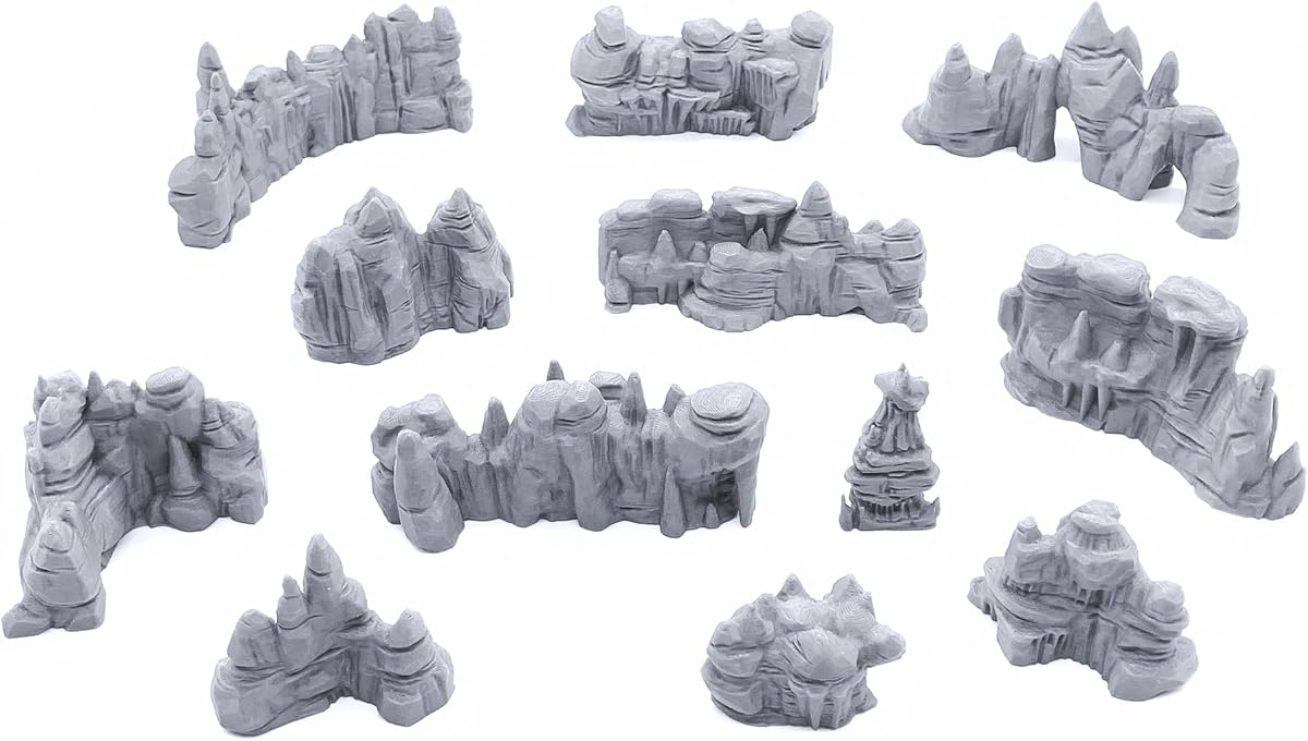 EnderToys Low Grotto Walls - DND Terrain Scenery for Tabletop 28mm Miniatures Wargame