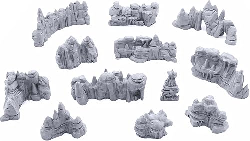 Miniatura 1 de EnderToys Muros de gruta baja - Terreno DND, juego de guerra miniatura de 1.102 in, juegos de rol de mesa, escenario de juego de guerra