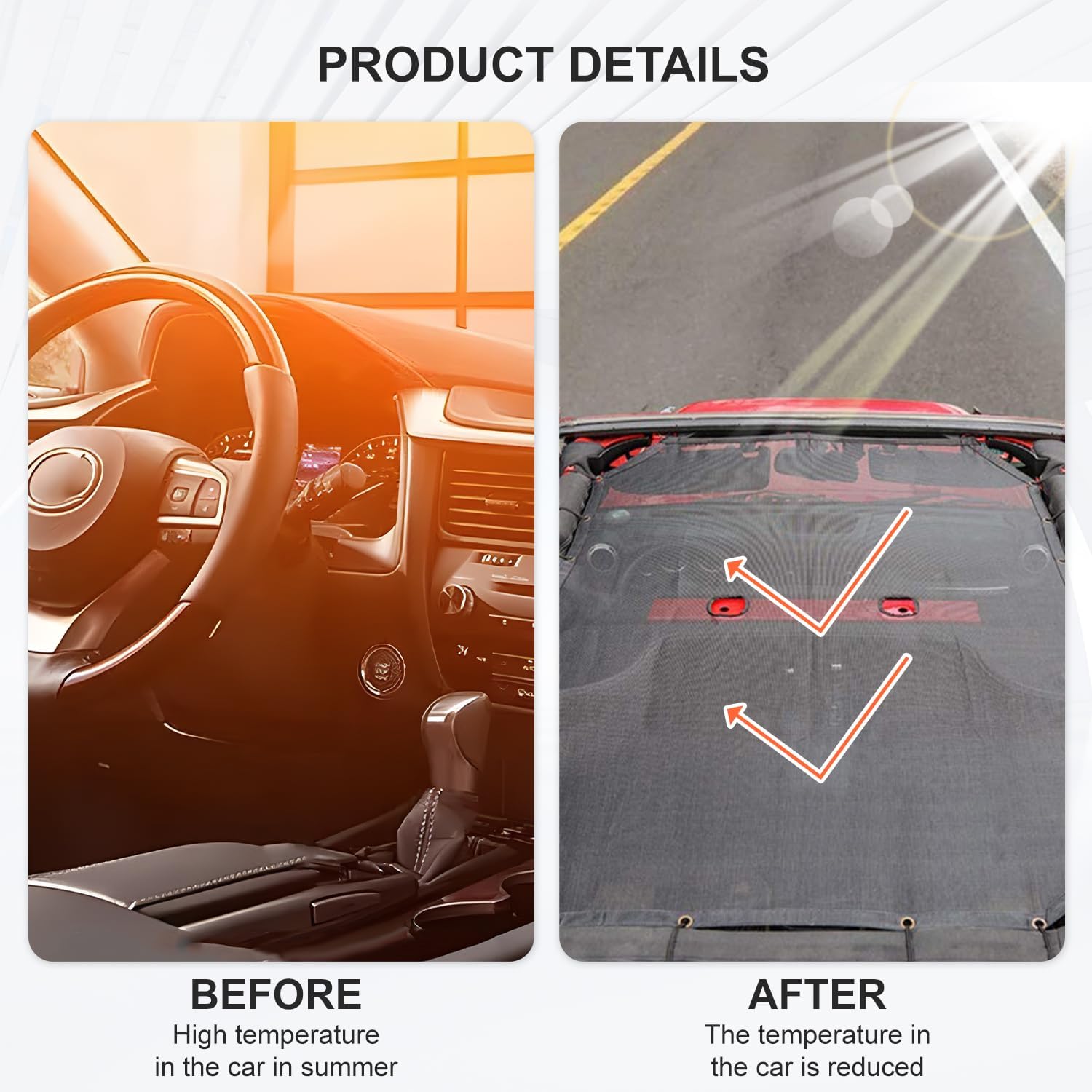 JKU Sunshade Mesh for 2007-2018 Jeep Wrangler JK Unlimited 4 Door, UV Protection Front & Rear Seat Cover, Thick PVC (American Flag & Black)