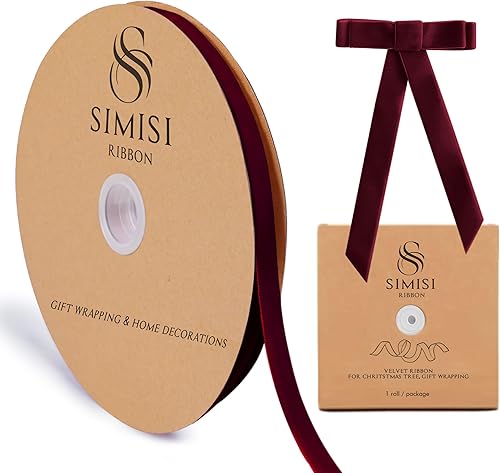 Miniatura 37 de Cinta de terciopelo rosa de 5/8 pulgadas, 25 yardas para árbol de Navidad, envoltura de regalos, ramo de flores, decoraciones de corona, fabricación