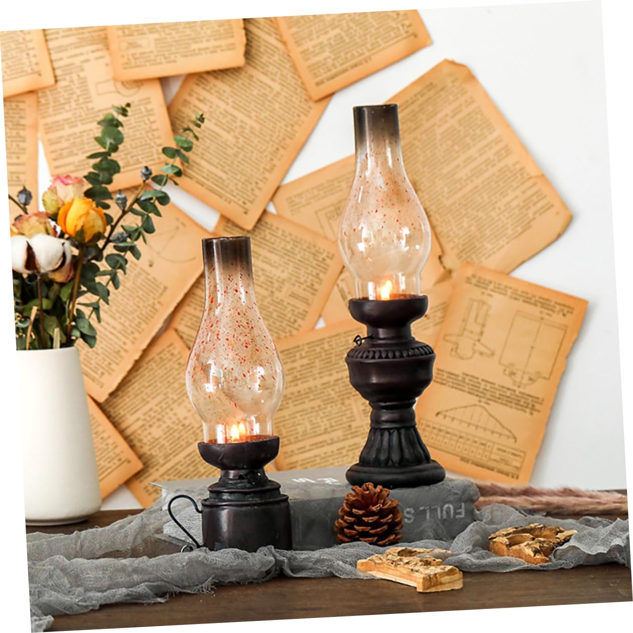 STOBAZA Retro Oil Lamp Ornament Kerosene Lamp Craft Nightlight Emergency Lighting for Vintage Dec