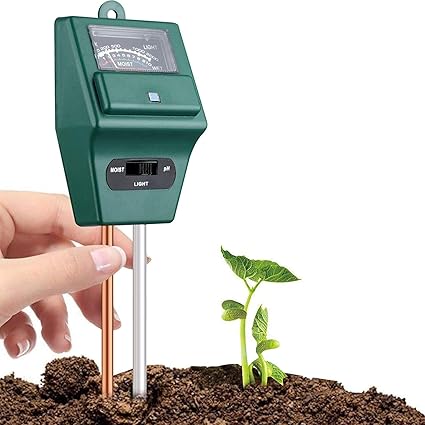 Alfa Mart 3-in-1 Soil Moisture, Ph Meter Test Kit with Light Gauge Function, Soil Analyzer Detector for Testing PH Acidity, Sunlight Intensity