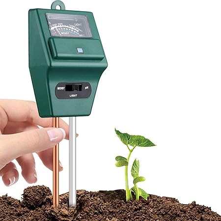 thinknselect 3 in 1 Soil Testers, Water Moisture Hydroponic Solar Care Plants Soil Sensor Ph Meter for Soil Testing Digital PH Acidity, Home Indoor Outdoor Garden Farm Lawn Plant Flower