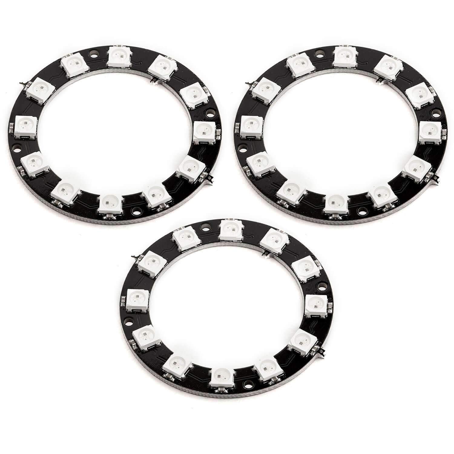 AZDelivery 3 x 5V RGB LED Ring Compatible with WS2812B 12-Bit 50mm kompatybilny z Arduino i Raspberry Pi w tym e-Book!