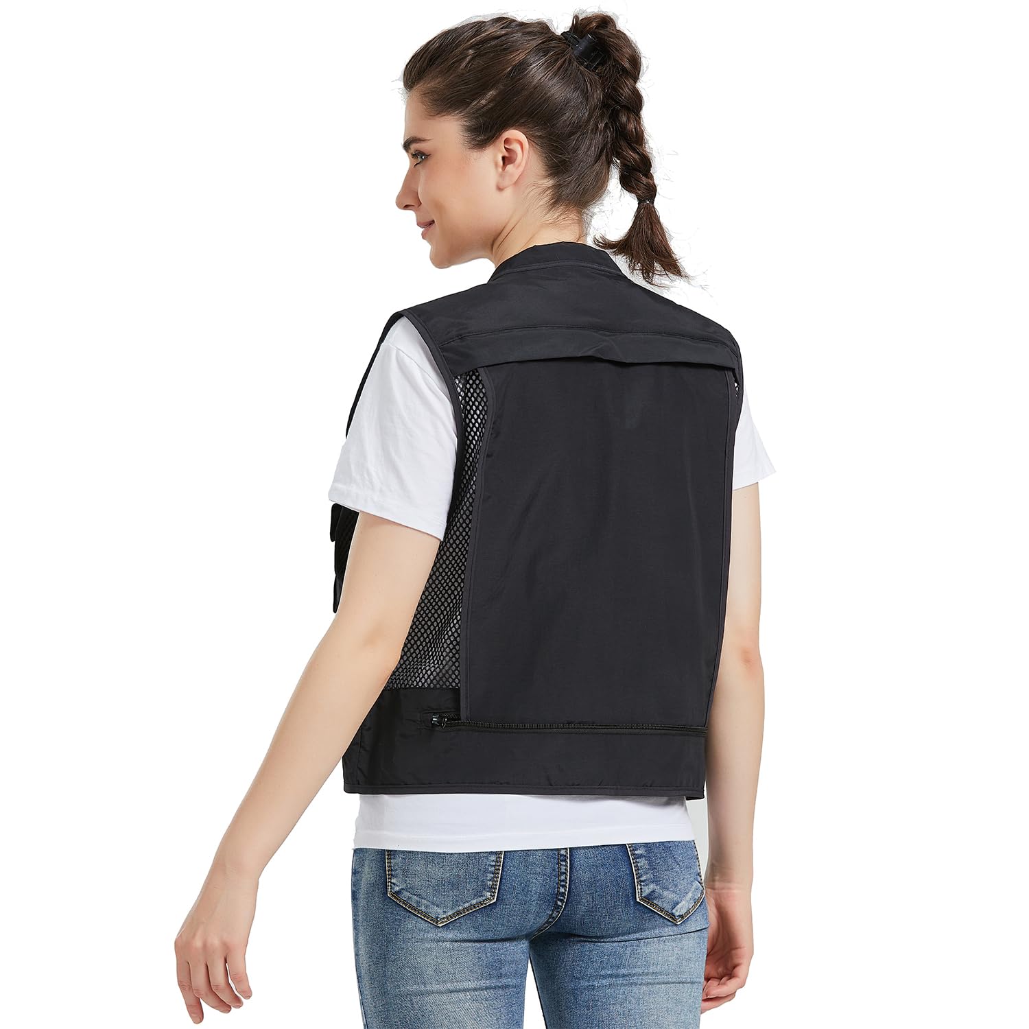 Ziker Gilet de pêche en maille respirante pour femme avec poches