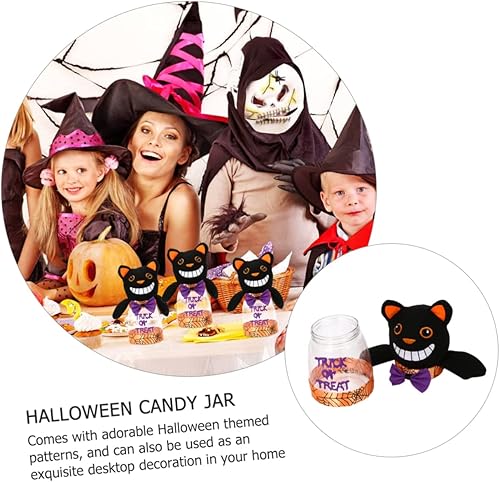 Miniatura 6 de UPKOCH Cookie Decorating 1pc Halloween Candy Jar Niño Con Cubierta Caja De Caramelos Plástico Titular De Caramelos De Plástico