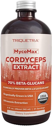 Extracto orgánico de hongos Cordyceps  70% beta-glucanos  niveles de nutrientes activos más altos, tincutura Cordyceps de máxima potencia, cultivada
