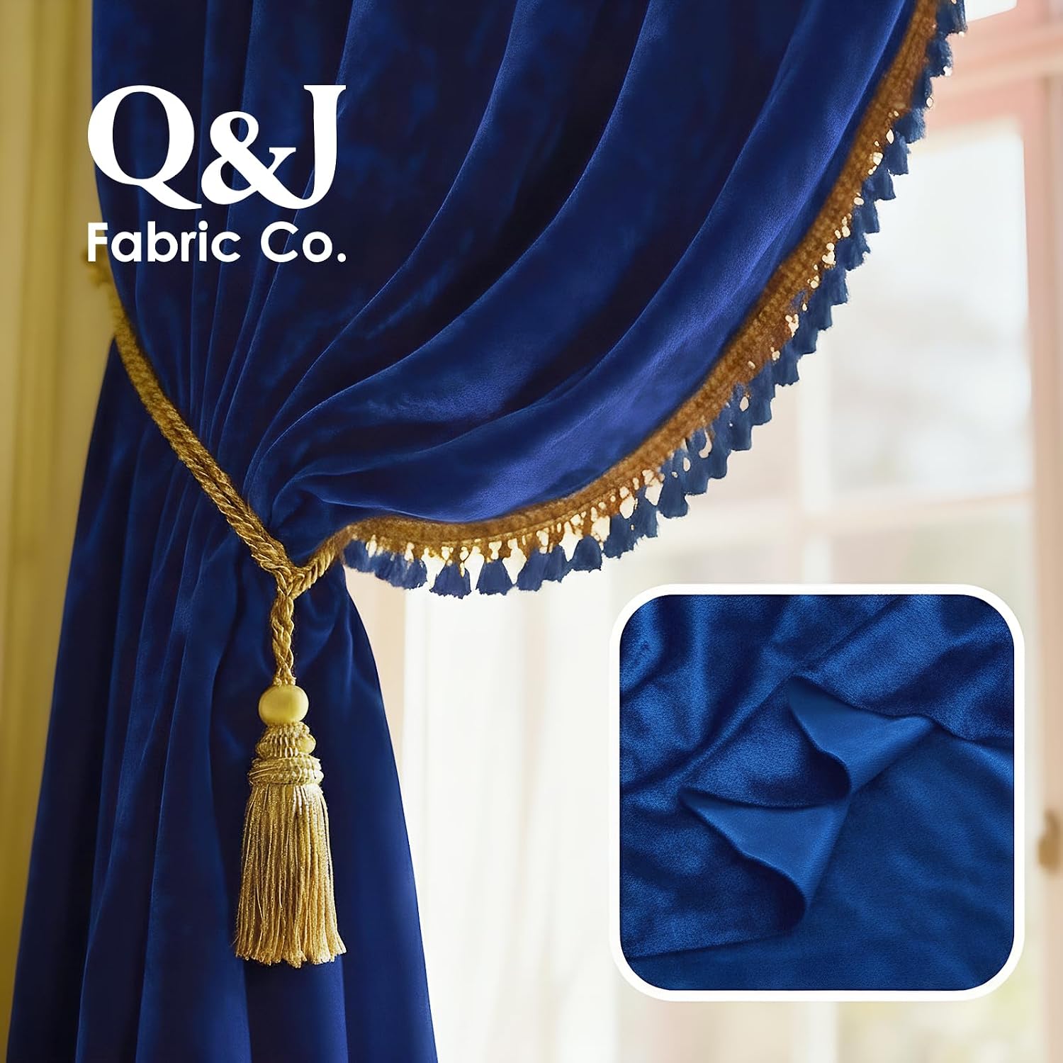 Q&J Fabric Co. Stretch Velvet Fabric by The Yard, 60 Inch Wide x 1 Yard Soft Luxury Versatile Stretchy Spandex Cloth for Upholstery, Sewing, Costume & DIY Crafts Projects (Royal Blueed)