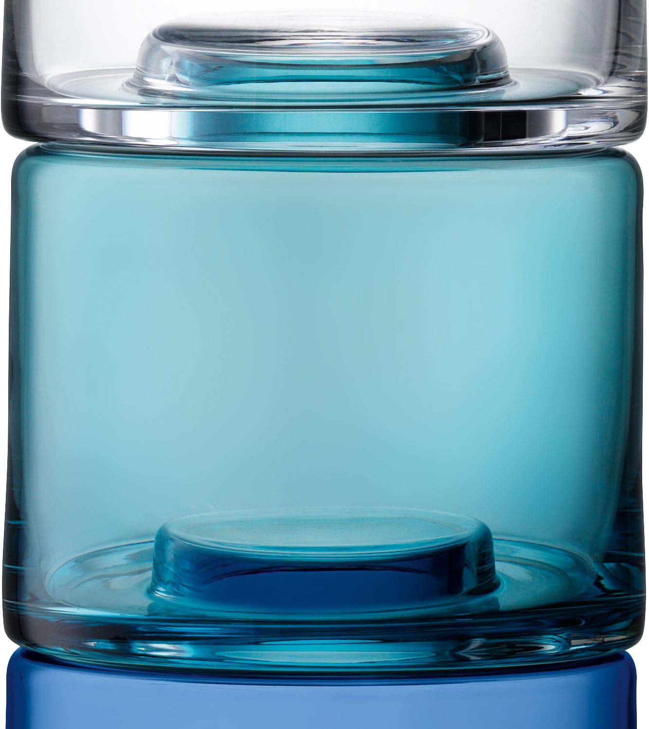 LSA International Stack Vase Trio, H16.25", Clear/Blues X 3, Assorted