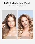 Curling Iron,1.25 Inch Curling Wand with Clamp,Extra Long Barrel Creates Loose Curls,Hair Curler for Use on Long/Medium Hair, Dual Voltage for Traveling,Hair Style Tools,Rose Gold