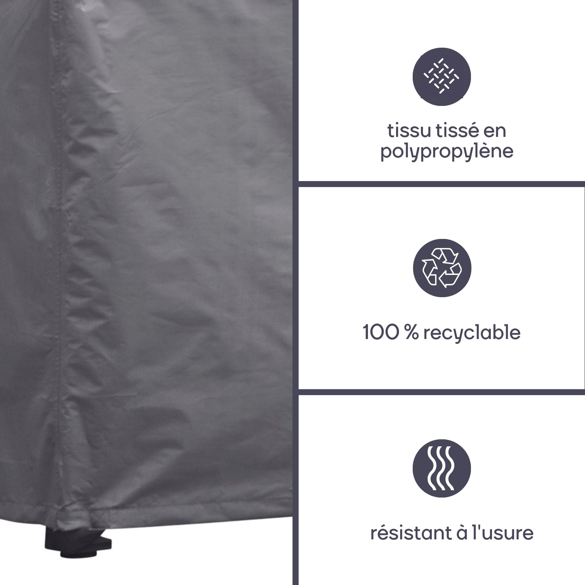 Perel Housse pour chaises empilables 66 x 95 x 133 cm, résistante à l’Eau et aux UV, Housse Solide pour 4–6 chaises, Tissu Respirant, idéale pour Une Utilisation extérieure