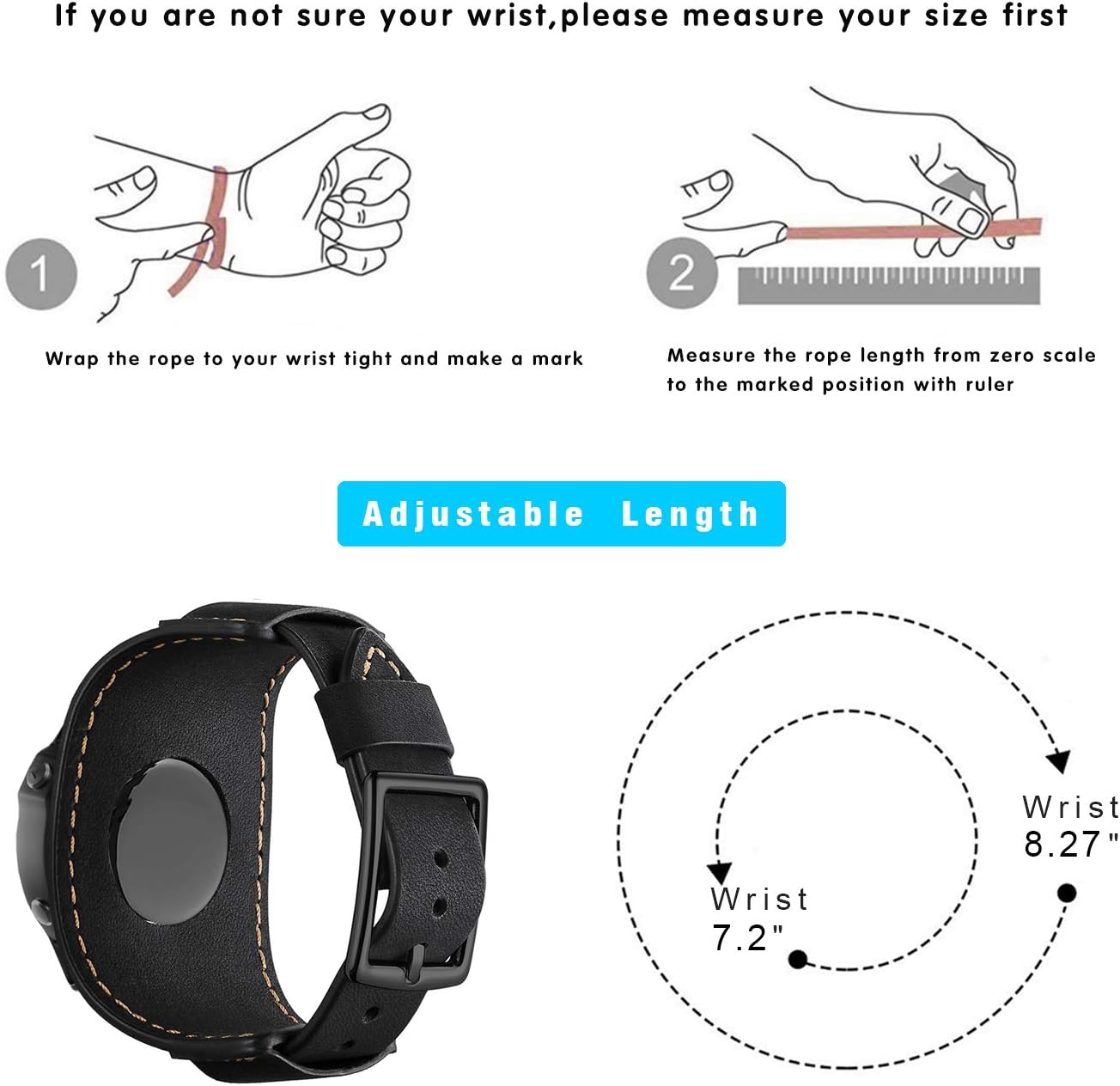 Leather Bands Compatible with Garmin Fenix 5/Fenix 5 Plus/Fenix 6/Fenix 6 Pro/Forerunner 935/945/Approach S60/Quatix 5 Smartwatch,22mm Quick Fit Genuine Leather Cuff Band Repalcement Strap
