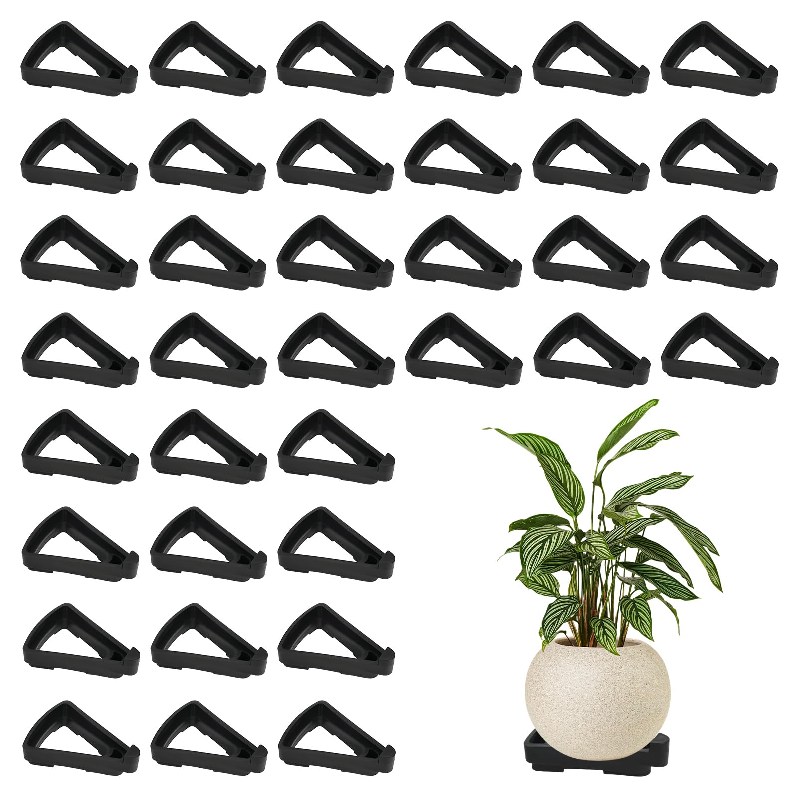 Rzspher 36 Pcs Pot Toes Plant Feet, Triangle Flower Pot Feet,Feet Invisible Flower Pot Risers Potted, Plastic Material for Potted Plant Prevent Rot Indoor and Outdoor