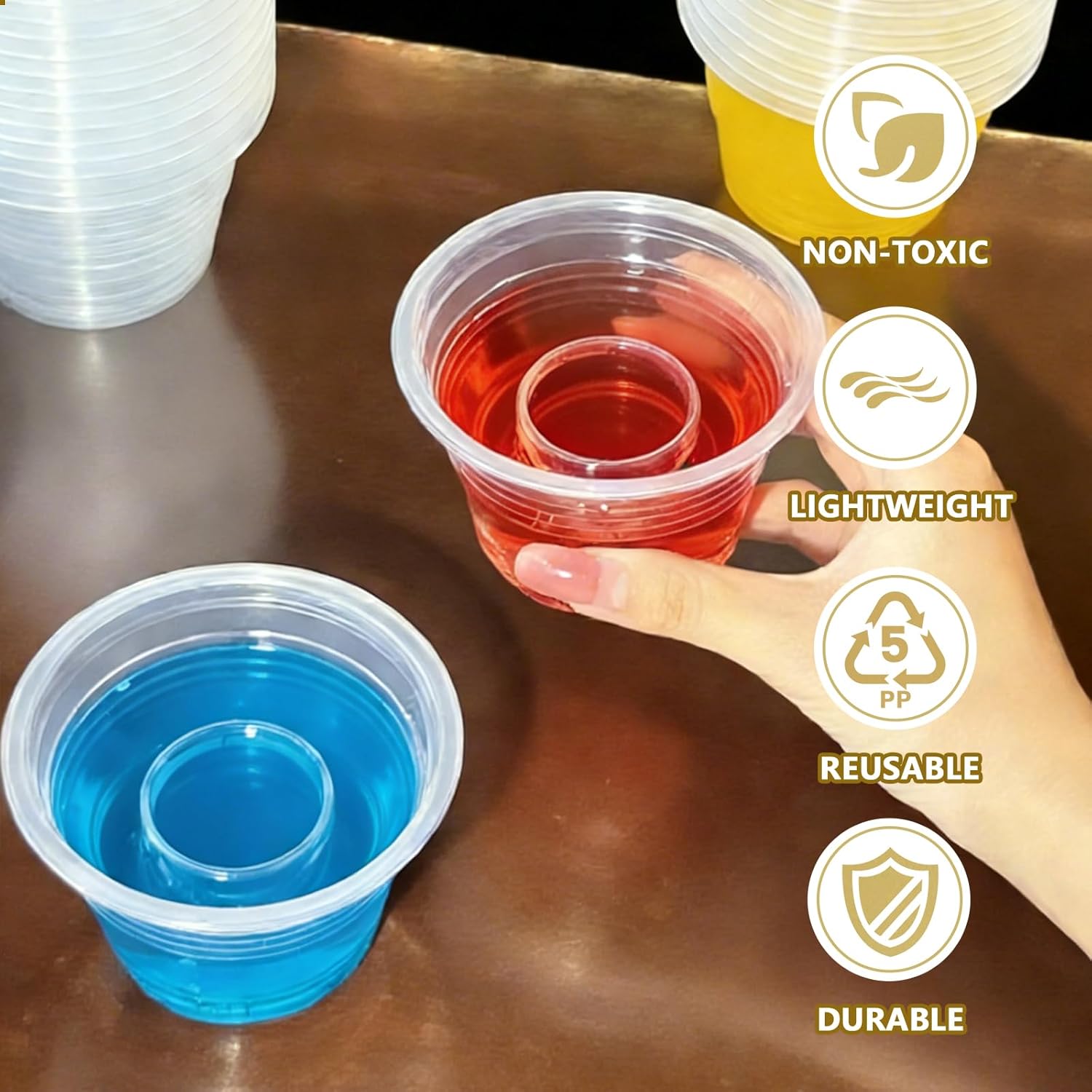 200 Pack 3 oz Clear Plastic Bomber Cups, Bulk Disposable Jager Bomb Jello Shot Glasses for Mixed Drinks, Durable Mini Split Shot Cups for Wedding Birthday Bar Drinkware Party Supplies Essentials
