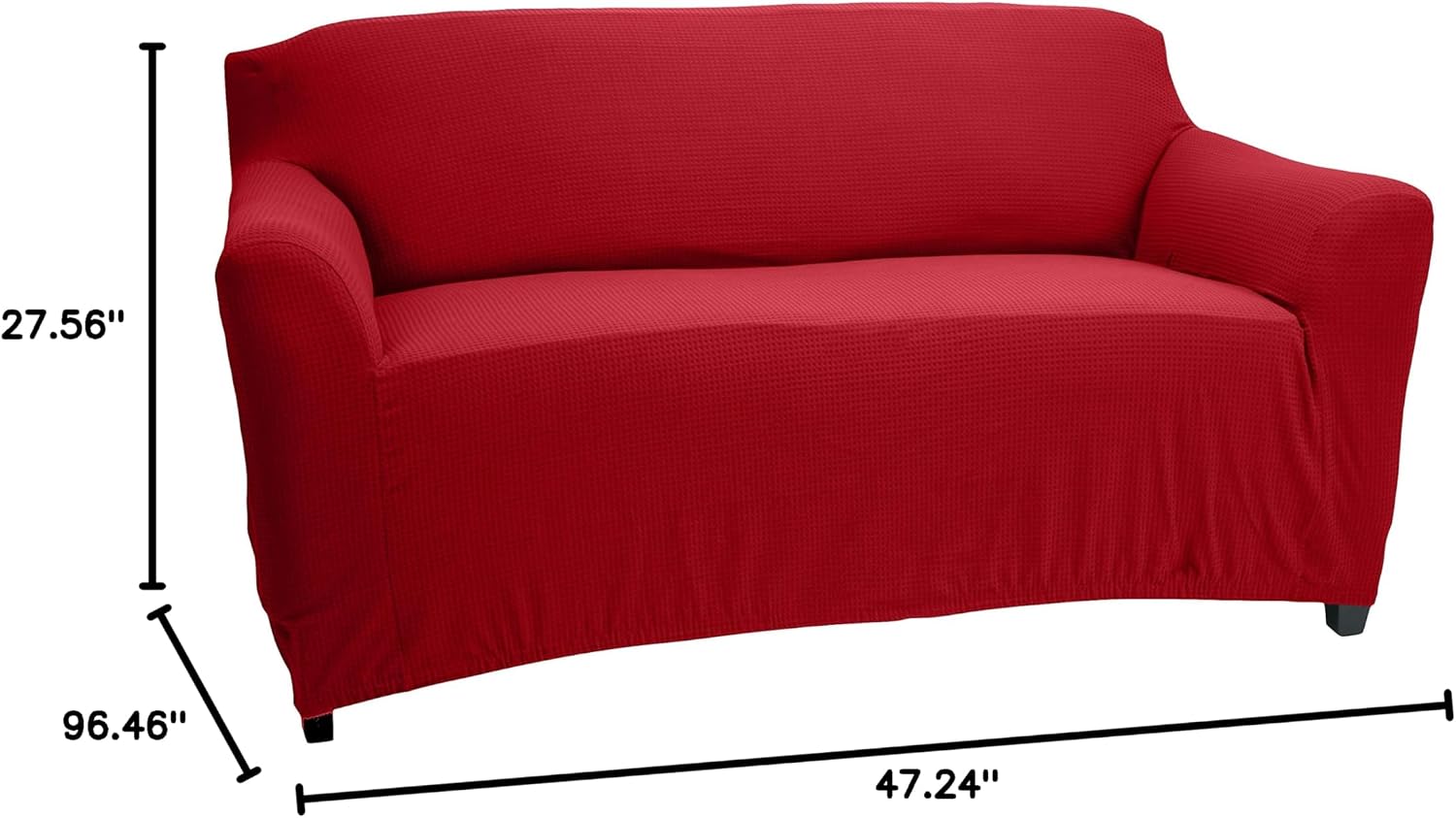 Home Details Stretch Furniture Protector Slipcover, Good for Dog Hair, Dust & Spills, Machine Washable, Love Seat, Burgundy