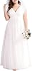 Ever-Pretty Plus Womens Short Sleeves V Neck Floor Length Plus Size Wedding Dress for Curvy Women 00857-DA