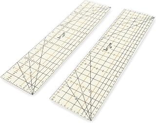 Hot Hem Ruler Sewing Fabric Ironing Tool Seam Allowance Press with Dry or Steam Iron Heat Resistant Non-Slip Craft Accessories for Clothes Quilting and Folding CM INCH Set(2 Long Ruler)