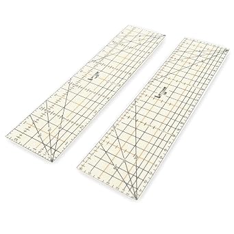Hot Hem Ruler Sewing Fabric Ironing Tool Seam Allowance Press with Dry or Steam Iron Heat Resistant Non-Slip Craft Accessories for Clothes Quilting and Folding CM INCH Set2 Long Ruler