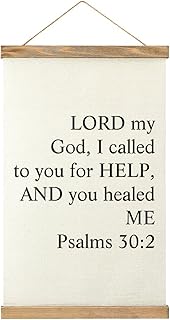 LORD My God, I Called to You for Help, And You Healed Me Psalms 30 2 Natural Wood Hanger Frame & Canvas Poster Hanging Inspirational Painting Wall Home Decorative Artwork for Living Room Bedroom Office Holiday Gifts 13