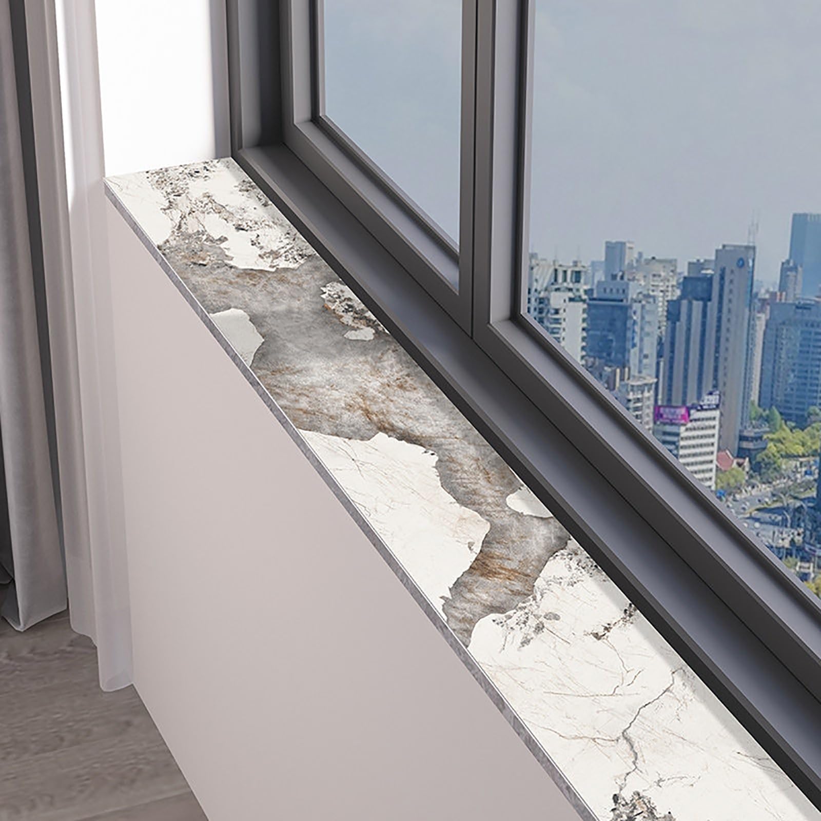 YCYHXJB PVC Narrow Window Sill Cushion, Cuttable Window Sill Cushion, Replacement Kitchen Cabinet Mats for Balcony Home Decor Bathroom(200x20 cm/79x8 in)