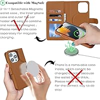 Vista 199 de Havaya Funda para iPhone 13 Pro Max y iPhone 12 Pro Max, cartera compatible con magsaf 2 en 1, desmontable magnética con tarjetero y ranura trasera