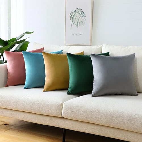 Miniatura 7 de Artscope Fundas de almohada cuadradas de terciopelo de lujo súper suaves, decorativas, fundas de cojín para sofá, dormitorio, decoración de