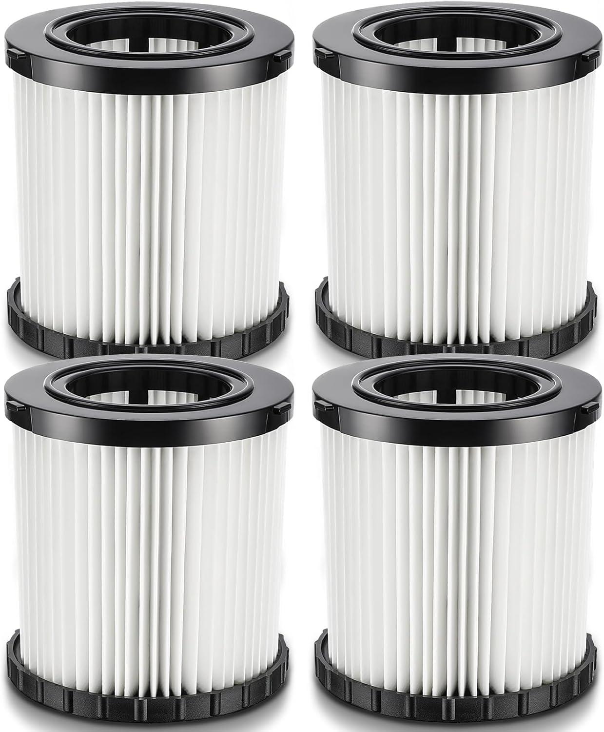 DCV580H DCV581H Vacuum Replacement Filter for DEWALT 20V MAX Wet/Dry VAC DCV580H (Cordless) DCV581H DCV5801H Portable Shop Vac Vacuum 2 Gallon Tank Capacity, Washable and Reusable Hepa Filter, 4 Pack