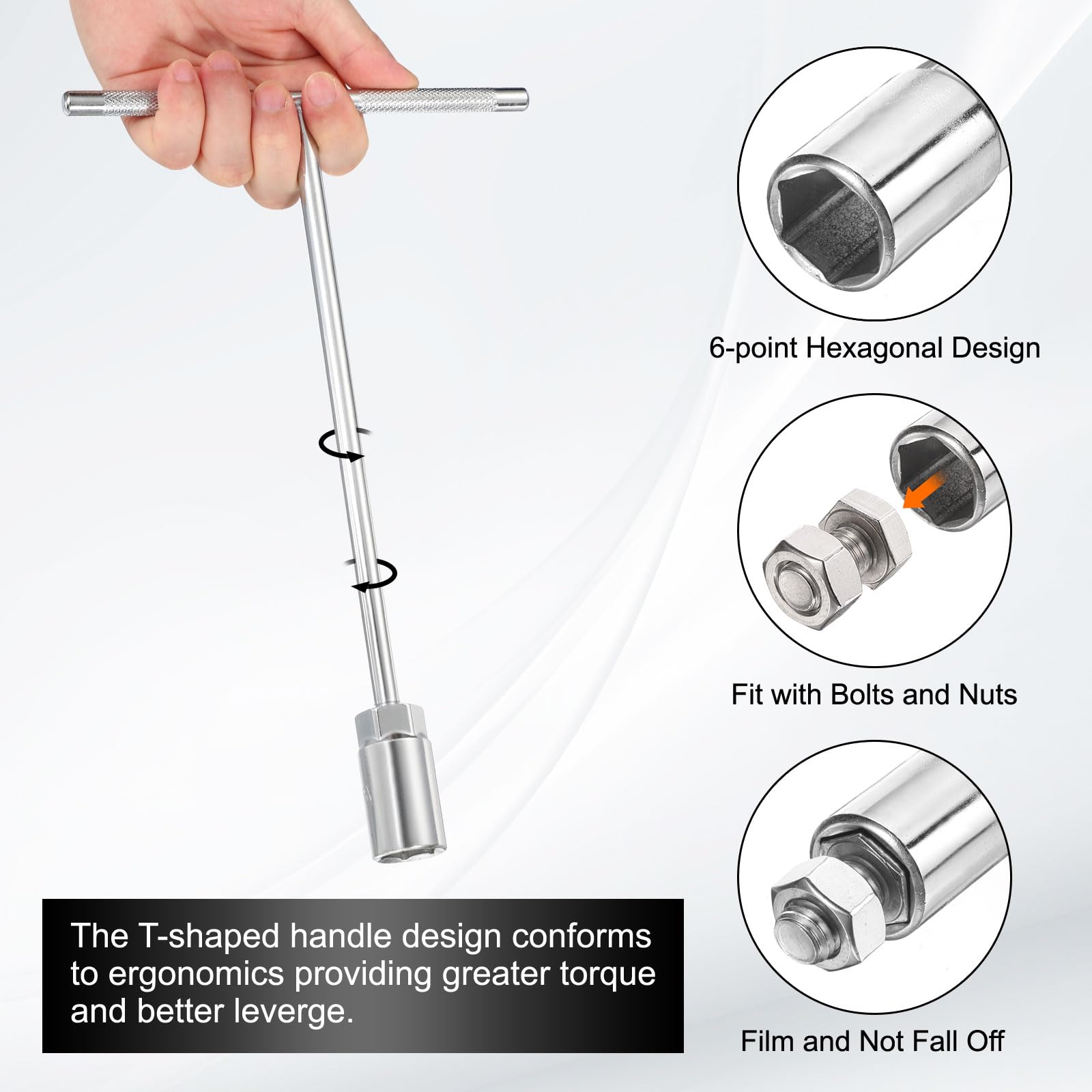 QUARKZMAN 3 Pezzi Chiave A Bussola A T 17/18/19 Mm Chiave Esagonale Argento