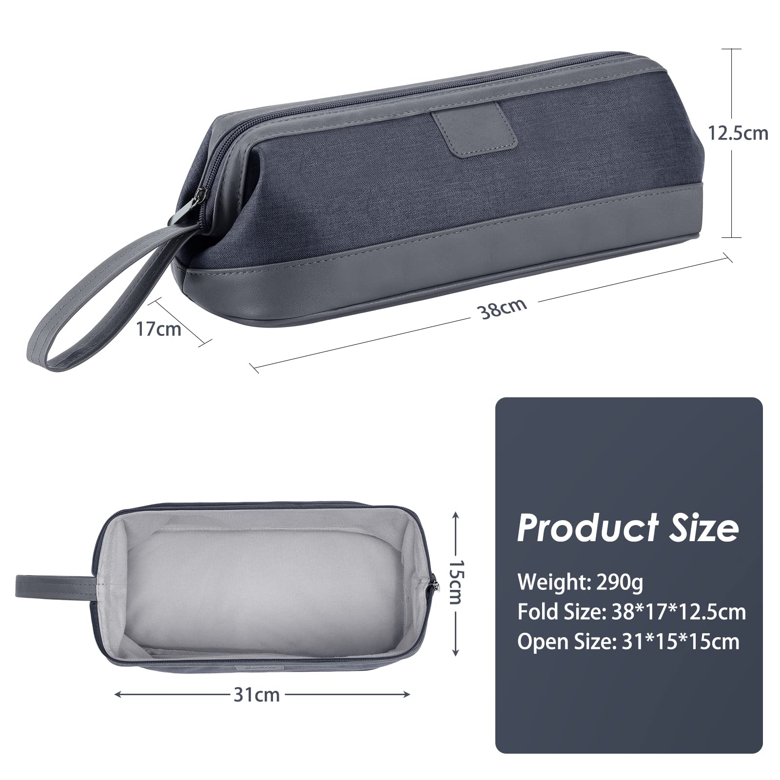 Kyrio Borsa Universale per Asciugacapelli, Compatibile con Dyson Supersonic e Airwrap, Custodia Portatile da Viaggio per Cosmetici (Grigio Scuro)