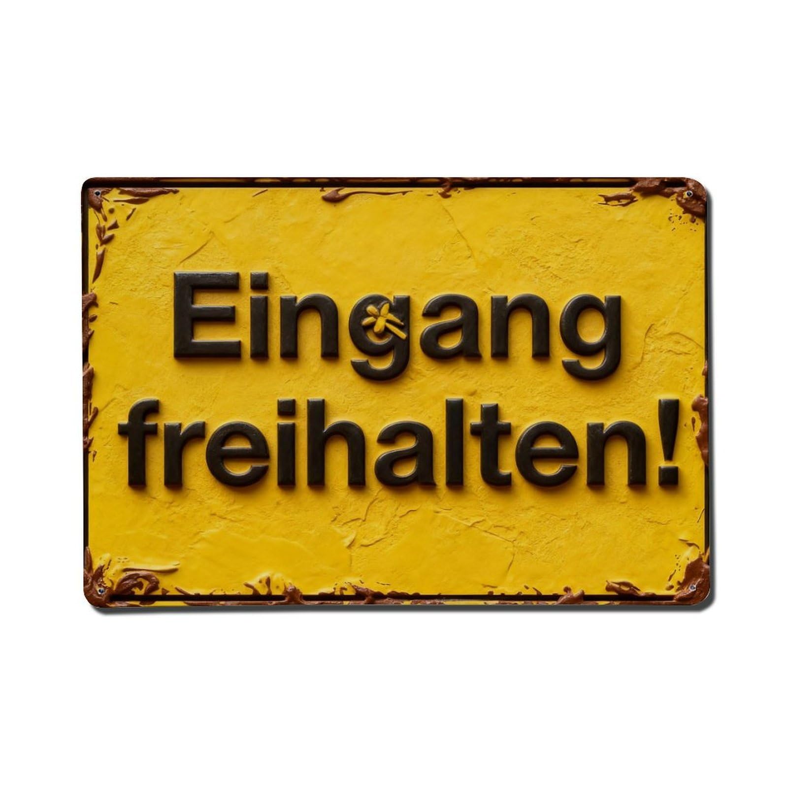Yellow Background Black Text Warning Sign Border Vintage Metal Tin Sign Retro Wall Decor, Bar Garage Cafe Kitchen Home Wall Art Poster Decoration 8x12inches