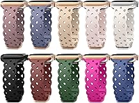 Vista 26 de Correa deportiva para Apple Watch, 49, 46, 45, 44, 42, 41, 40 y 38 mm, correa de silicona suave, cierre clásico, reemplazo para iWatch Series 11