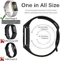 Vista 4 de Miimall Compatible con Fitbit Charge 5 6, correa deportiva de silicona suave impermeable para Fitbit Charge 5 2021 Fitbit Charge 6 2023 mujeres