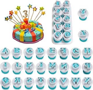 ZXT 36 Pcs Lettre Alphabet Nombre Plongeur Cookie Cutter Moules,Emporte-pièces en Forme de Lettre Majusculaire,Mini Moules à Gâteaux en Forme de Lettres de L'alphabet pour Décoration De Gâteau