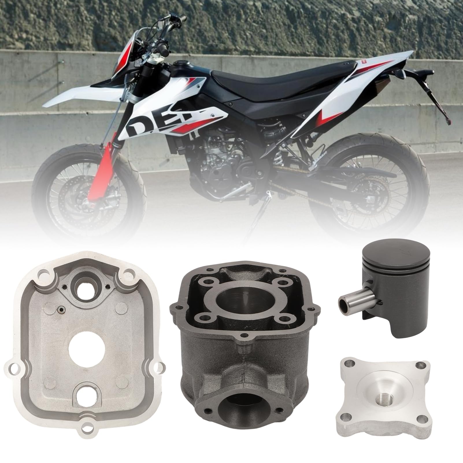 Siguiente Kit Cilindro 50 Hierro Fundido para Derbi Euro 3 y 4 Culata Pistón Bisegmentos Tipo Original todos los modelos D50B0 DRD Senda SM Bultaco GPR EURO3 EURO4 E3 E4