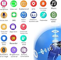 Vista 5 de Reloj inteligente para niños, rastreador GPS 4G, reloj inteligente con WiFi, SMS, llamadas, video chat de voz, Bluetooth, alarma, podómetro, reloj