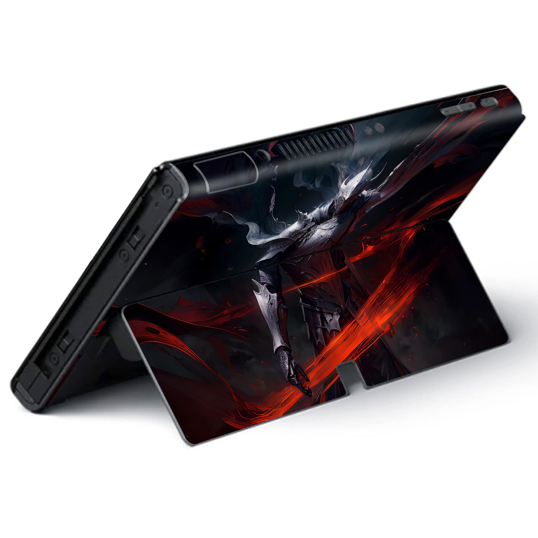 PlayVital Skin Sticker für Nintendo Switch OLED Modell,Aufkleber Sticker Decal Folie Abziehbild Faceplates Klebefolie für Switch OLED Konsole&Joy Con&Dock&Grip(Silberner Ritter)